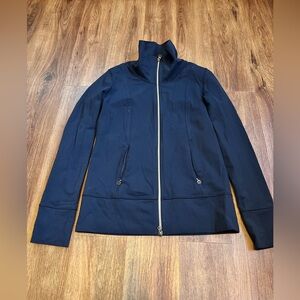 Lululemon Daily Yoga Jacket Women's 8 Inkwell Blue Full Zip Turtleneck Stretch